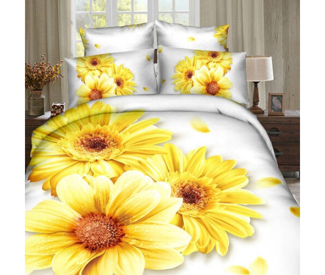 Lenjerie de pat digital print 3d (yellow flower)